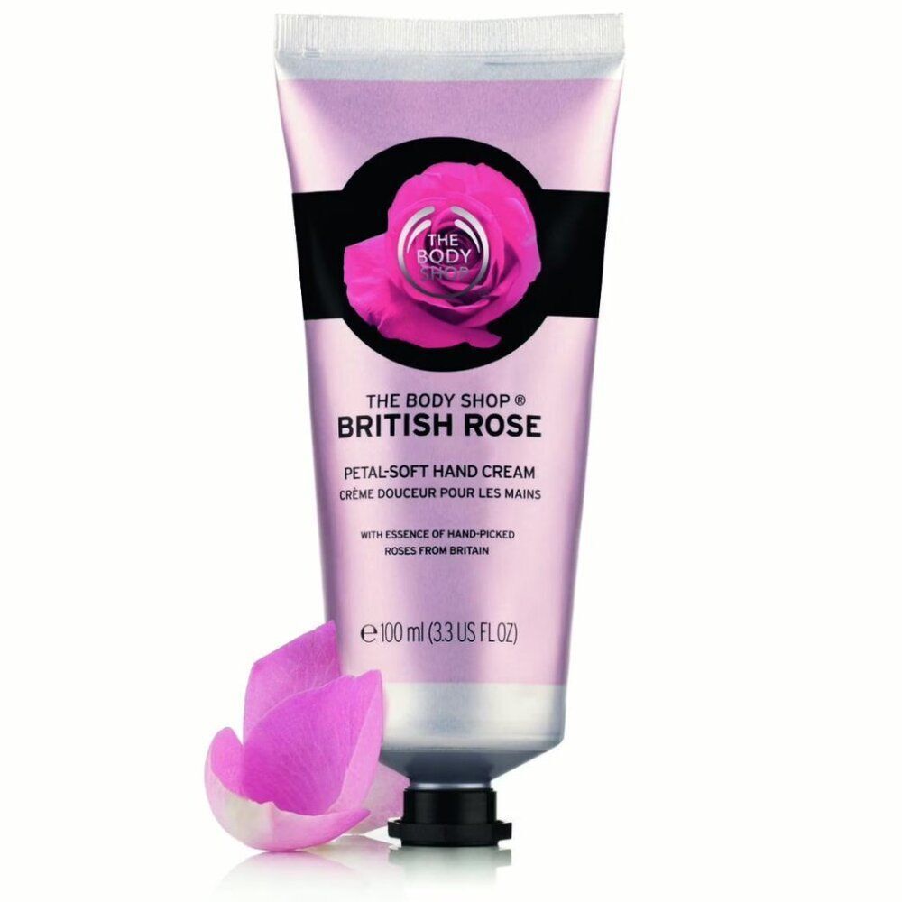 The Body Shop British Rose Petal Soft Hand Cream, 3.3‎ Fl Oz (100 ml)🫧🫧